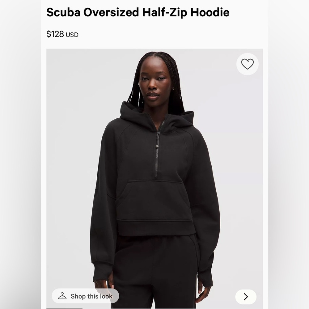 lululemon athletica Scuba Oversized Half-Zip Hoodie - Black